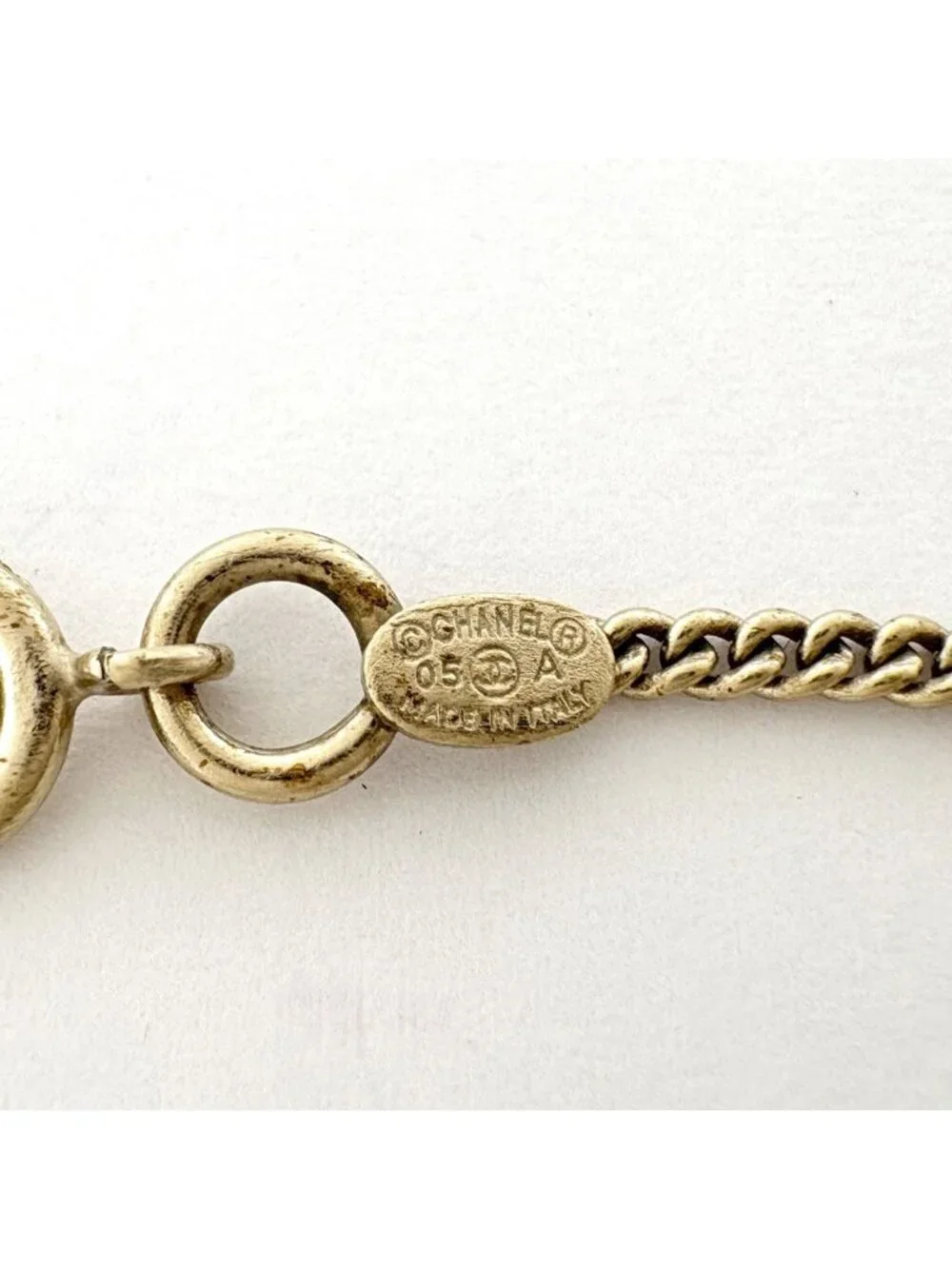 Chanel CC Logo Rhinestone Necklace High Heels Gold Plated